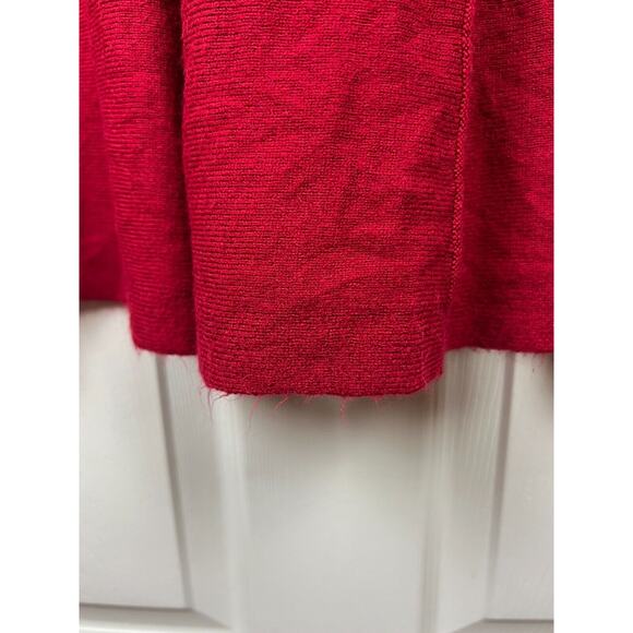 Jones New York Red Cable Knit Short Sleeve Drape V-neck sweater dress Medium - Picture 6 of 9